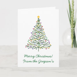 Festive Grönt Julgran Personlig Namn Kort