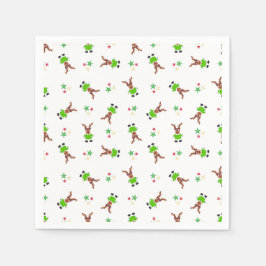 Festive Grönt och Guld Kasky julrenar Pappersservett