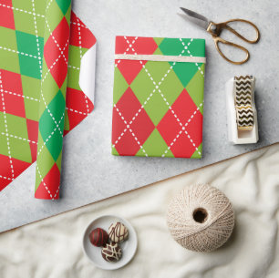 Festive Grönt och Red Checkated Play Presentpapper
