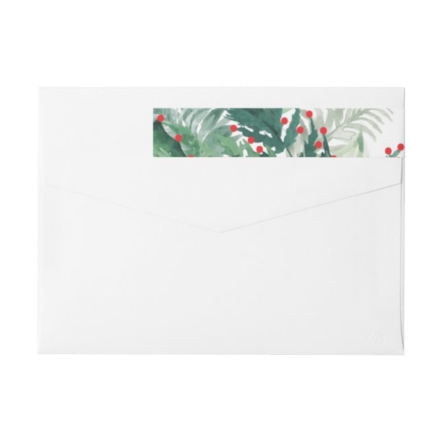 Festive Grönt och Red Helgdag Returadress Etikettband (Baksidan)