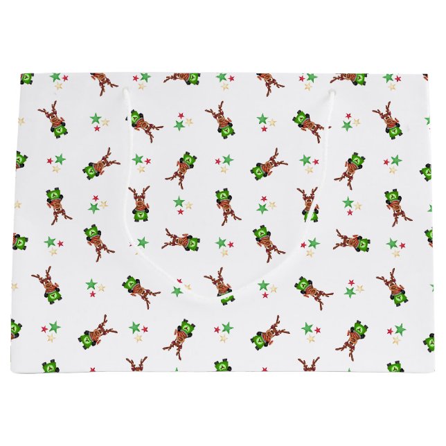 Festive Grönt och Red Kasky julrenar (Framsidan)