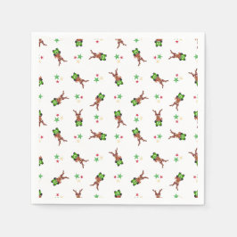 Festive Grönt och Red Kasky julrenar Pappersservett