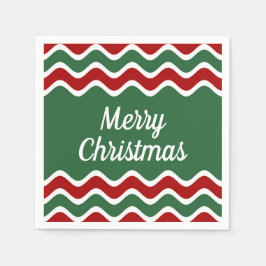 Festive Grönt Red Rand God jul Pappersservett