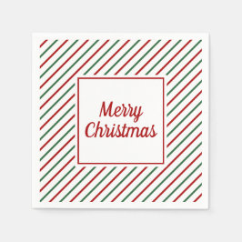 Festive Grönt Red Rand jul jul Pappersservett