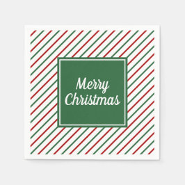 Festive Grönt Red Rand jul jul Pappersservett