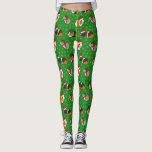 Festive Guinea Grisar jul Patternated Leggings<br><div class="desc">Visa upp din kärlek för mara grisar med de här söta mönstraderna. De har en mönster av söt marskalk grisar som är klädd i festive Santa Hats och scarves mot en ljus grönt bakgrund som är mönstrad med vitt snöflingor.</div>
