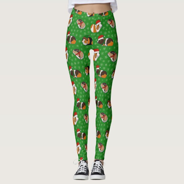 Festive Guinea Grisar jul Patternated Leggings (Framsida)