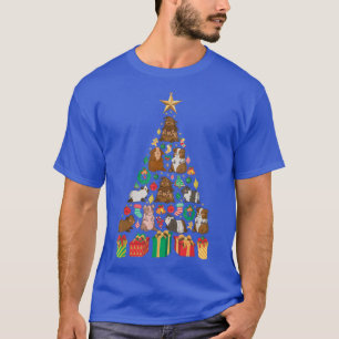 Festive Guinea Julafton Träd Design Gris T Shirt