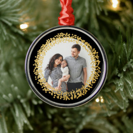 Festive Guld Confetti Photo Helgdag jul Julgransprydnad Metall