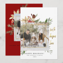 Festive Guld Faith Hope Kärlek 2 Red Photo jul