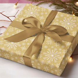 Festive Guld jul Helgdag Winter Snöflingor Presentpapper