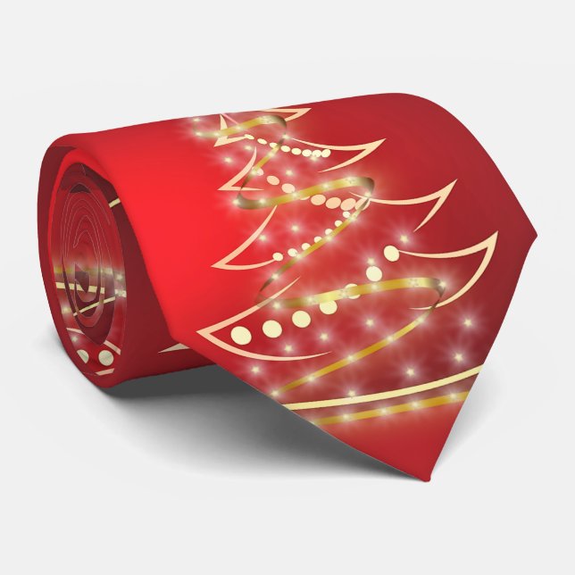 Festive Guld Julgran på Red Slips (Rullad)