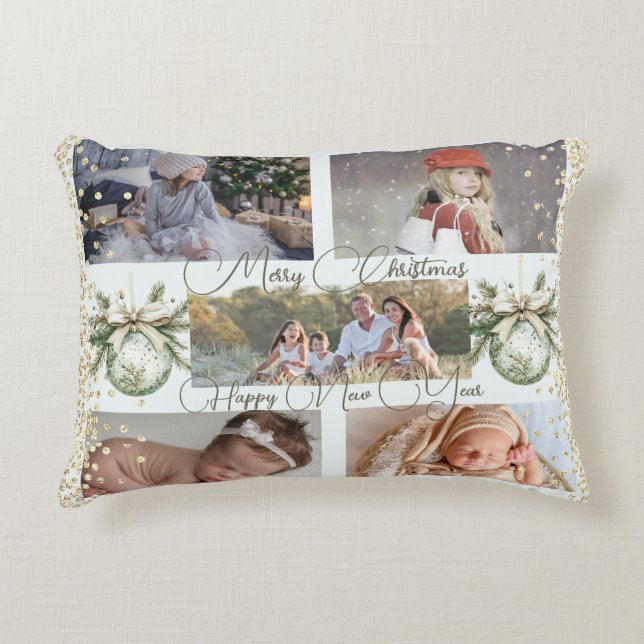 Festive Guld Scripts Gott nytt år Prydnadskudde (Framsidan)