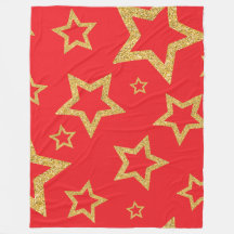 Festive Guld Star Red Background