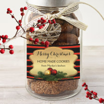 Festive Guld Stripe-juletikett