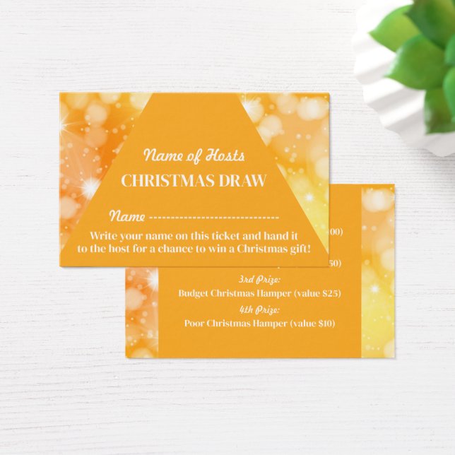 Festive Gult, Party Raffle Biljett (Skivbord)