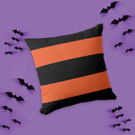 Festive Halloween Black och Orange Bold Rand Kudde