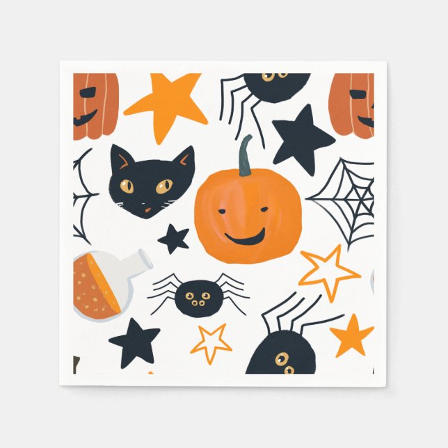 Festive Halloween fest Napkins Pappersservett (Framsidan)