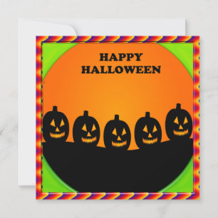 Festive Halloween Jack o'Lantern Silhouettes Inbjudningar
