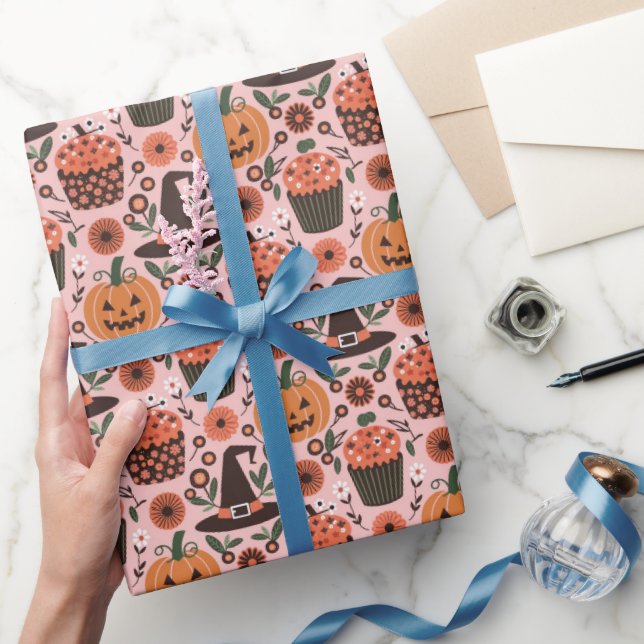 Festive Halloween Mönster | Pumpkin, Fladdermus Presentpapper (Gifting)