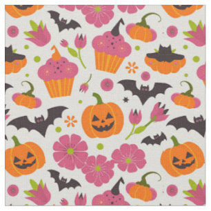 Festive Halloween Muffinsar, Pumpkin & Fladdermu Tyg