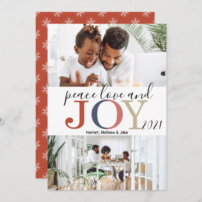 Festive Hälsning 2 Fotojul jul Julkort (Fram/baksida)