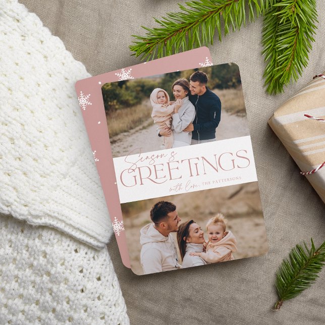 Festive Hälsning | Säsongens hälsningar två foto Julkort (Skapare uppladdad)