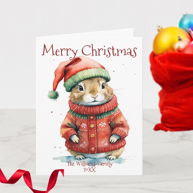 Festive Hamster i jultomten Kort (Skapare uppladdad)