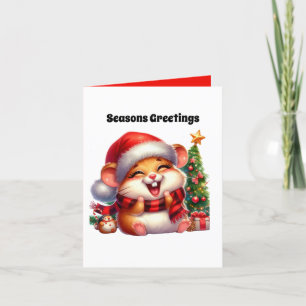 Festive Hamster-Säsonhälsningar jul Helgkort