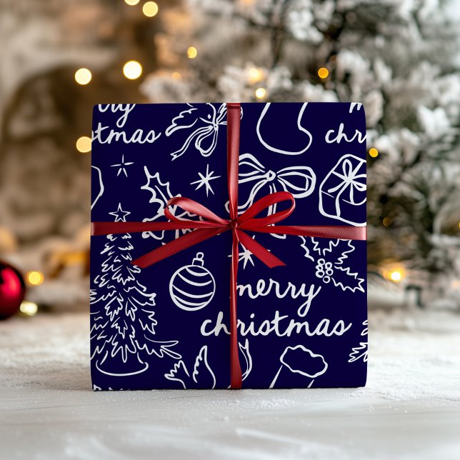 Festive Hand Drawn Christmas Wrapping Paper Presentpapper (Skapare uppladdad)