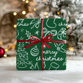 Festive Hand Drawn Christmas Wrapping Paper Presentpapper