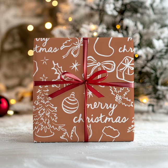 Festive Hand Drawn Christmas Wrapping Paper Presentpapper (Skapare uppladdad)