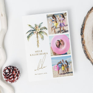 Festive Handflatan Träd Mele Kalikimaka Hawaiian P Julkort