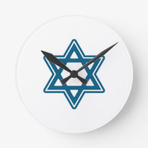 Festive Hanukah Single Star Acrylic Wall Clock