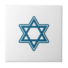 Festive Hanukkah Single Star Ceramic Tile Kakelplatta