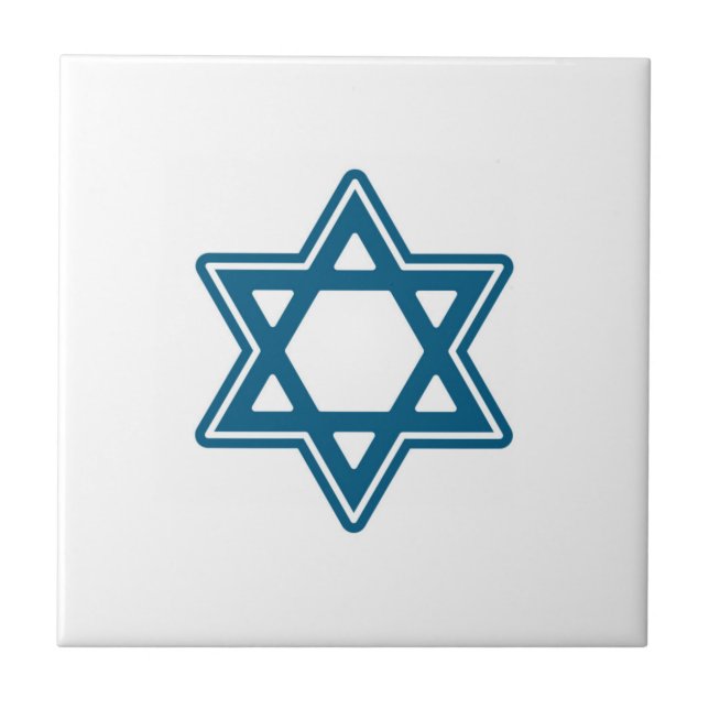 Festive Hanukkah Single Star Ceramic Tile Kakelplatta (Framsidan)