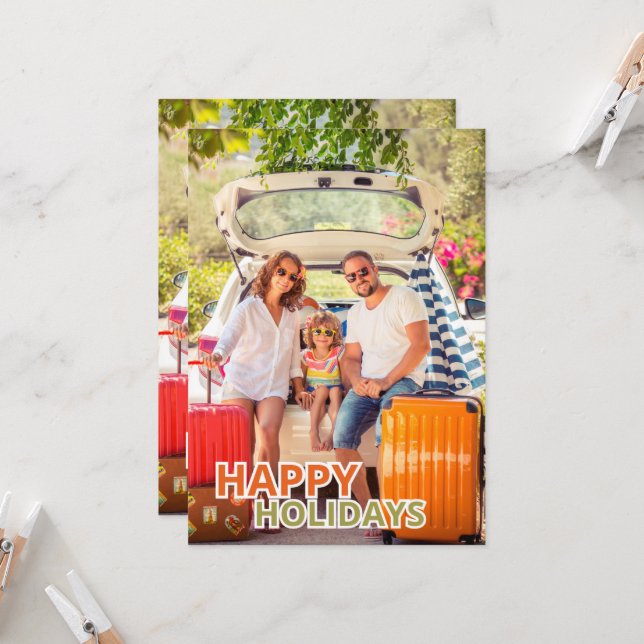 Festive Happy Holidays Greeting Card (Fram/Back In Situ)