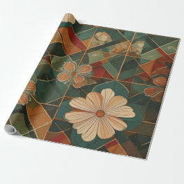 Festive Harmony – Elegant Holiday Geometric Floral Presentpapper