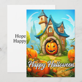 Festive Haunted House | HAPPY HALLOWEEN Julkort