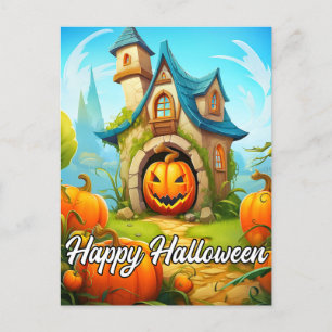 Festive Haunted House HAPPY HALLOWEEN Vykort
