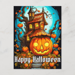 Festive Haunted Treehouse   HAPPY HALLOWEEN Vykort