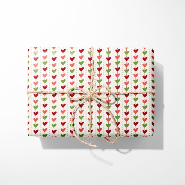 Festive Heart-julgarland Presentpapper (Skapare uppladdad)