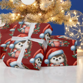 Festive Hedgehog, Cute Holiday, Christmas Presentpapper