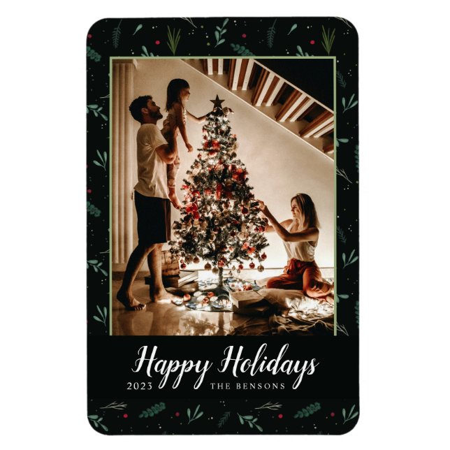 Festive Helgdag Berries Photo Magnet (Vertikal)