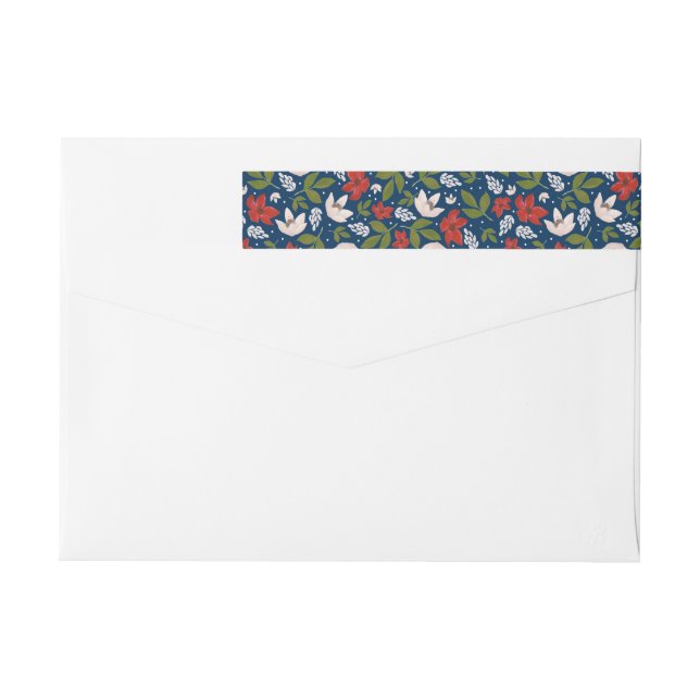 Festive Helgdag Blommigt Etikettband (Baksidan)