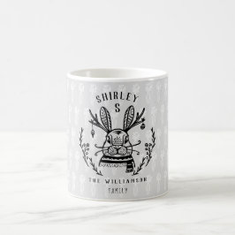 Festive Helgdag Bunny Etching Family Monogram Kaffemugg