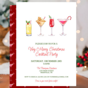 Festive Helgdag Cocktail Party jul Inbjudningar