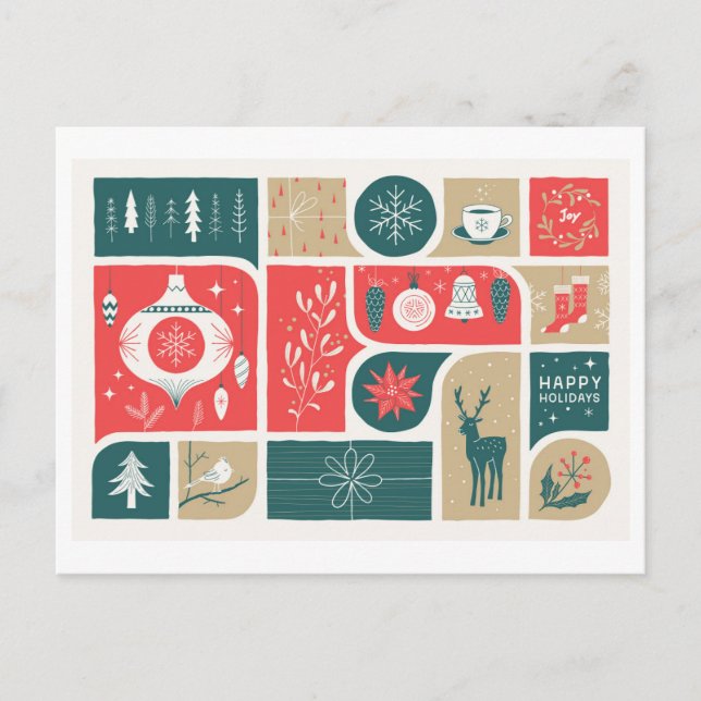 Festive Helgdag Collage Helg Vykort (Framsida)