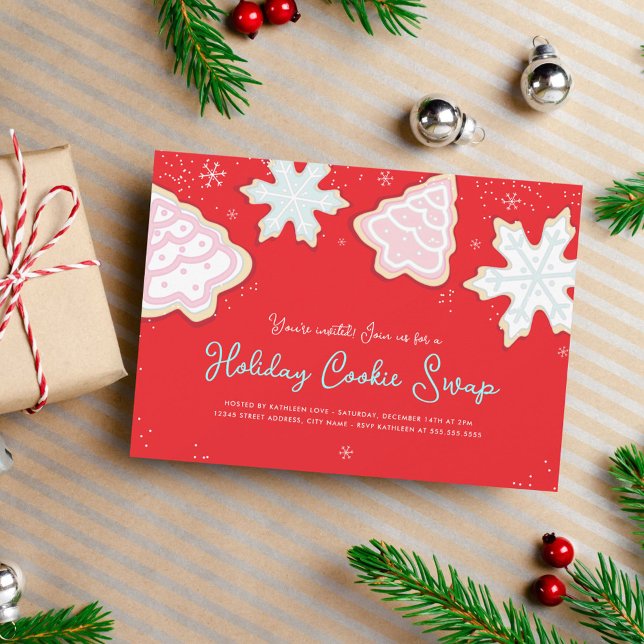 Festive Helgdag Cookie Swap Party-inbjudan Inbjudningar (Skapare uppladdad)