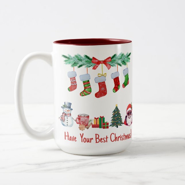 Festive Helgdag Design 15 oz Mugg (Vänster)